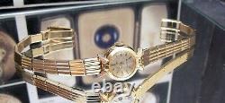 C60's Swiss Rolex Solid 18k Gold Watch & Band + Box Vintage Antique 5x Signed