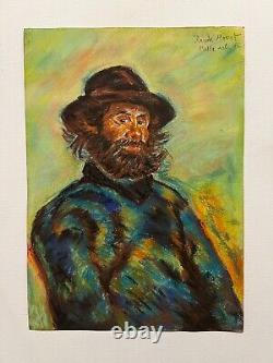 CLAUDE MONET Drawing on paper (Handmade) signed and stamped vtg art