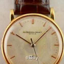 C. 1950 Vintage Audemars Piguet Calatrava Gubelin signed watch in 18k rose gold