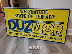 C. 1997 Original Vintage Duzmor Auto & Truck Collision Repair Sign NOS Metal Gas