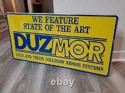 C. 1997 Original Vintage Duzmor Auto & Truck Collision Repair Sign NOS Metal Gas