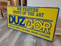 C. 1997 Original Vintage Duzmor Auto & Truck Collision Repair Sign NOS Metal Gas