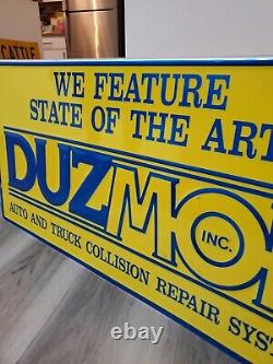 C. 1997 Original Vintage Duzmor Auto & Truck Collision Repair Sign NOS Metal Gas