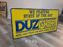 C. 1997 Original Vintage Duzmor Auto & Truck Collision Repair Sign NOS Metal Gas