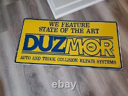 C. 1997 Original Vintage Duzmor Auto & Truck Collision Repair Sign NOS Metal Gas