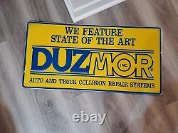 C. 1997 Original Vintage Duzmor Auto & Truck Collision Repair Sign NOS Metal Gas