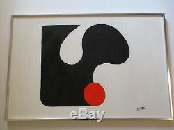 Carole Signed Painting Vintage Retro Abstract 1970's Modernism Pop Art 36 Inches