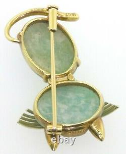 Cartier vintage rare 18K YG ruby and Amazonite cat pin signed and numbered