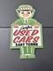 Certified Used Cars Porcelain Enamel Single Sided Advertising Sign 21 X 11