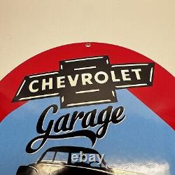 Chevrolet Garage Gasoline Service Station Motor Oil Pump Porcelain Sign