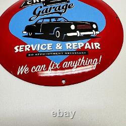 Chevrolet Garage Gasoline Service Station Motor Oil Pump Porcelain Sign