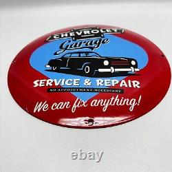 Chevrolet Garage Gasoline Service Station Motor Oil Pump Porcelain Sign