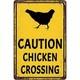 Chicken Crossing Sign Vintage Aluminum Sign Farmhouse Rustic Warning