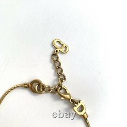 Christian Dior Vintage Gold Bracelet Chain Key Motif Signed Authentic
