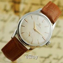 Classic Omega In St Steel Manual Wind Swiss Original Signed Vintage Watch