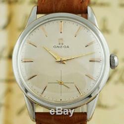 Classic Omega In St Steel Manual Wind Swiss Original Signed Vintage Watch