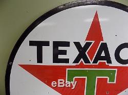 Clean 72 Texaco Double Sided 1947 Porcelain Sign Gas Station Metal Vtg Rare
