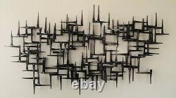Corey Ellis Art MCM VTG Modern Abstract Brutalist Metal Wall Sculpture Gothic