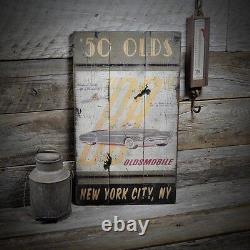 Custom 1950 Oldsmobile Sign Rustic Hand Made Vintage Wooden Sign