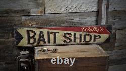 Custom Lake House Bait Shop Sign Rustic Hand Made Vintage Wooden
