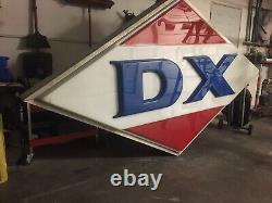 DX gas station vintage lighted pole sign