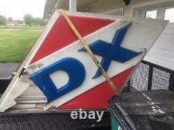 DX gas station vintage lighted pole sign