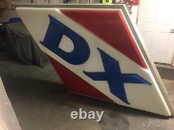 DX gas station vintage lighted pole sign