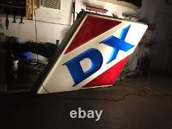 DX gas station vintage lighted pole sign