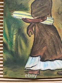 Diego Rivera Drawing on paper (Handmade) signed and stamped mixed media vtg art