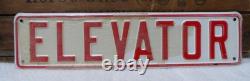 ELEVATOR Original Vintage Embossed Tin Sign Building Hardware Industrial Ad