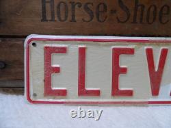 ELEVATOR Original Vintage Embossed Tin Sign Building Hardware Industrial Ad