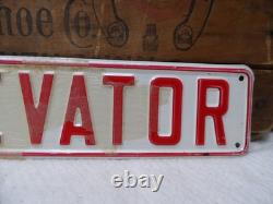 ELEVATOR Original Vintage Embossed Tin Sign Building Hardware Industrial Ad