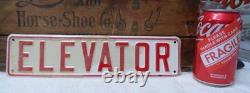 ELEVATOR Original Vintage Embossed Tin Sign Building Hardware Industrial Ad
