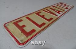 ELEVATOR Original Vintage Embossed Tin Sign Building Hardware Industrial Ad