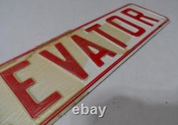 ELEVATOR Original Vintage Embossed Tin Sign Building Hardware Industrial Ad