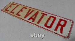 ELEVATOR Original Vintage Embossed Tin Sign Building Hardware Industrial Ad