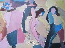 Edith Carson Coastal Landscape Vintage Oil Painting Abstract Expressionism Nudes