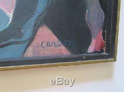 Edith Carson Coastal Landscape Vintage Oil Painting Abstract Expressionism Nudes