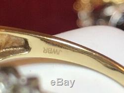 Estate Vintage 10k Gold Natural Diamond Ring Wedding Anniversary Signed Jwbr Kay