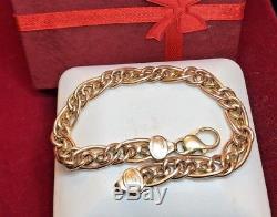 Estate Vintage 14k Gold Bracelet Made In Italy Chain Designer Signed Brev