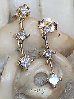 Estate Vintage 14k Gold Diamond Earrings Designer Signed Zei Kay Jewelers