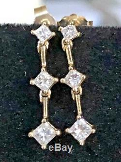 Estate Vintage 14k Gold Diamond Earrings Designer Signed Zei Kay Jewelers
