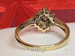 Estate Vintage 14k Gold Diamond Halo Ring Engagement Wedding Designer Signed Adl