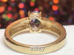 Estate Vintage 14k Gold Genuine Tanzanite & Diamond Ring Designer Signed Tjs