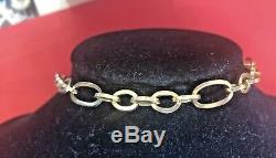 Estate Vintage 14k Solid Gold Bracelet Made In Italy Chain Designer Signed D