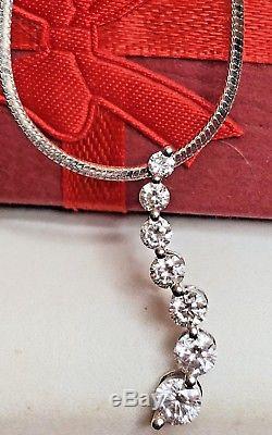 Estate Vintage 14k White Gold Diamond Necklace Eternity Designer Signed Zei Kay