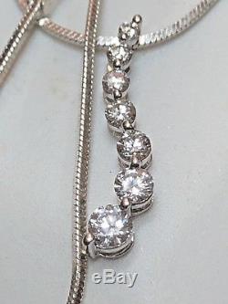 Estate Vintage 14k White Gold Diamond Necklace Eternity Designer Signed Zei Kay