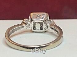 Estate Vintage 14k White Gold Diamond Ring Designer Signed Lj Engagement Wedding