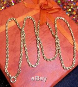 Estate Vintage 14k Yellow Gold Rope Chain Necklace Designer Signed Ma 18' Long