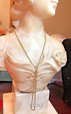 Estate Vintage 14k Yellow Gold Rope Chain Necklace Designer Signed Ma 18' Long
